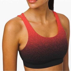 Lululemon Energy Bra. Ombre Speckle. Jacquard Black Thermal Red. SZ 10. W2AN7S.